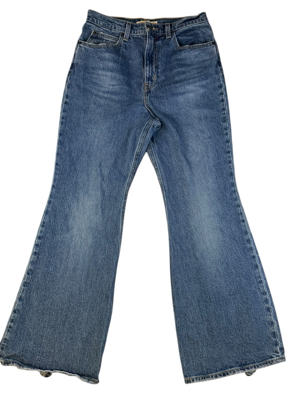 Levi’s Premium 70s High Flare Jeans Womens 28x30 Distressed Raw Hem Flare Leg